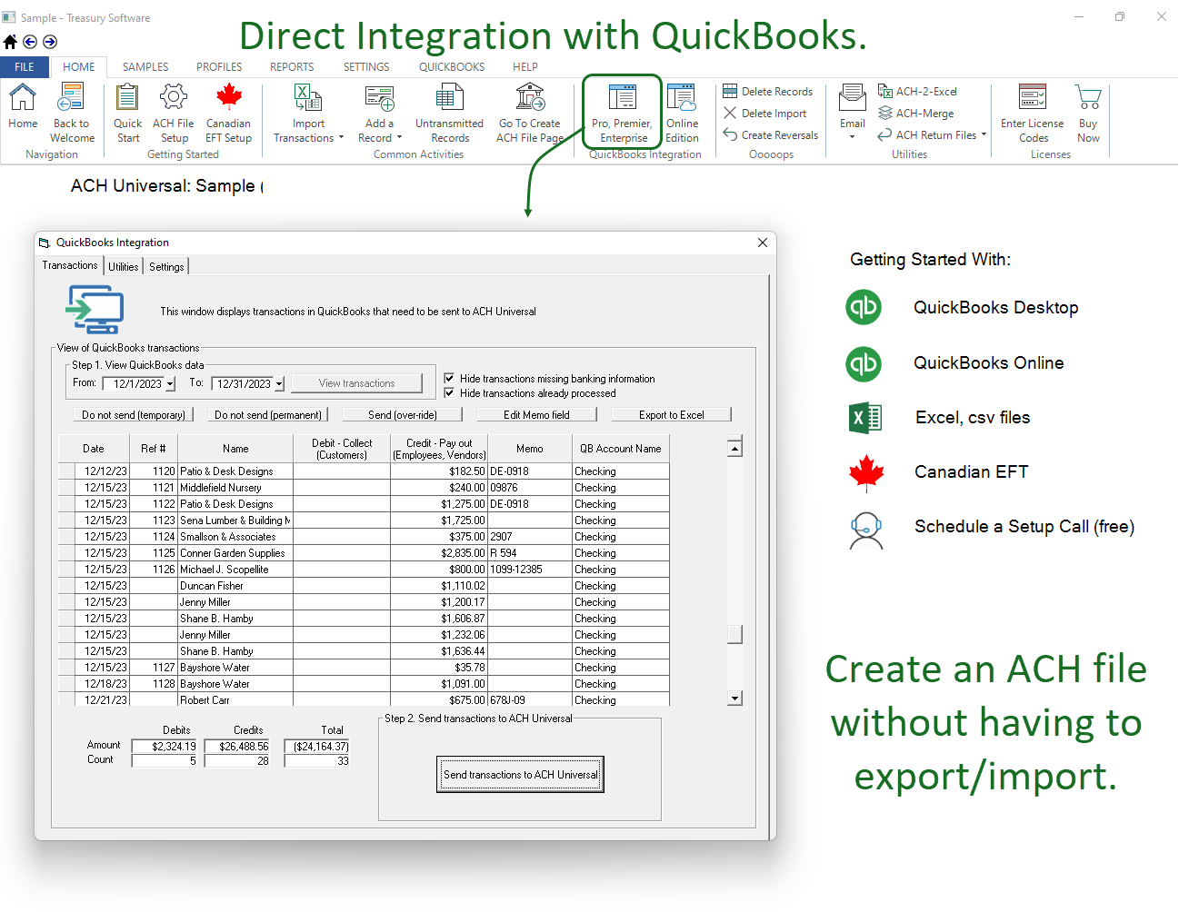 Create ACH Payments from QuickBooks