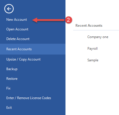 select new account