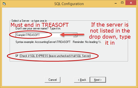 Select database