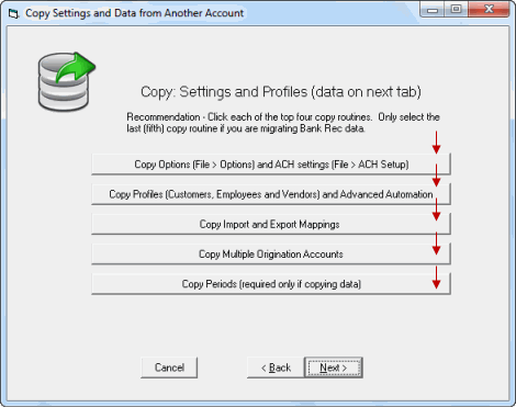 Copy group settings