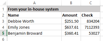 Sample data