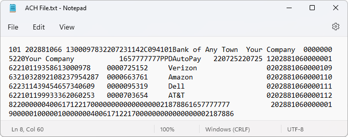 Create ACH File Compatible